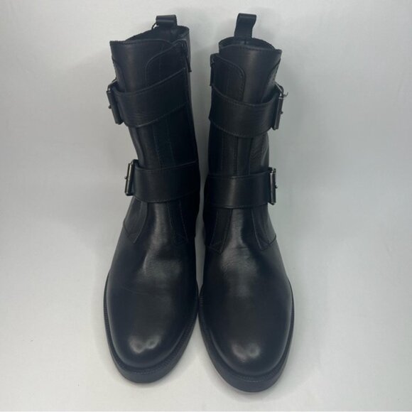 NWT EMANUELE CRASTO Italy🇮🇹Made Finest Italian LEATHER Boot Faux Double Buckle - Picture 13 of 16